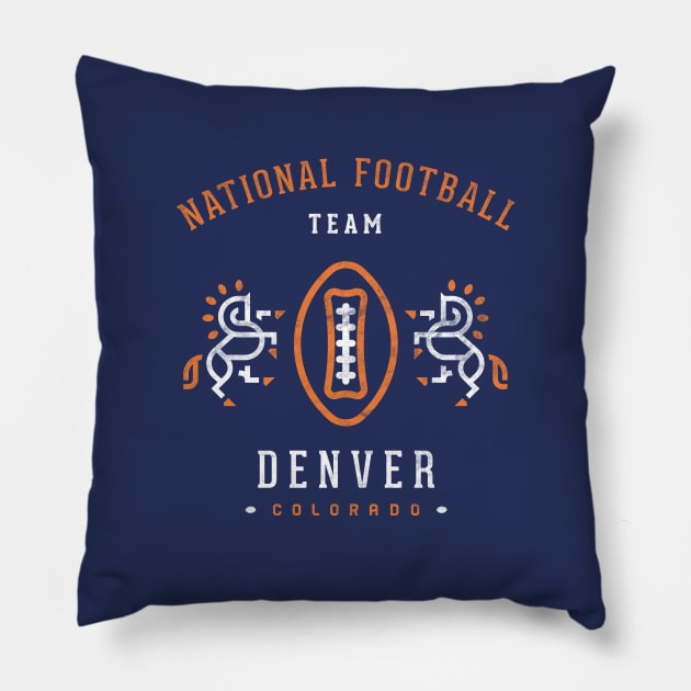 Cool Modern Denver Broncos Sunday Football Team Crest Tailgate Party Pillow by BooTeeQue