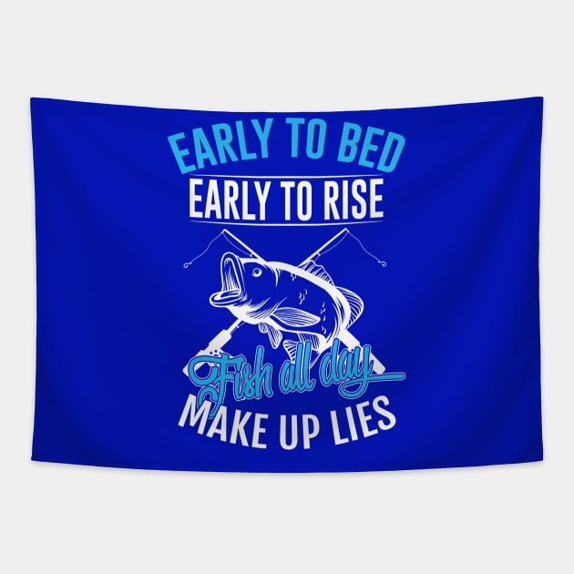 Early to Bed - Fish All Day Tapestry by The Black Panther