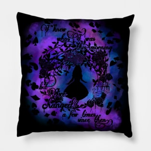 Down the rabbit hole - in tie dye and solids - Alice in wonderland Pillow