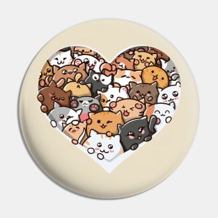 Heart of Whiskers: Kittens Forming a Heart Design Pin