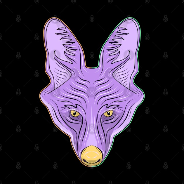 purple maned wolf face by dwalikur