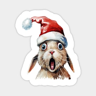 Funny Christmas Rabbit Face Magnet