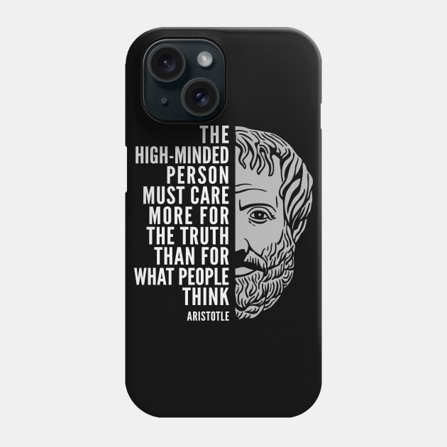 Aristotle Popular Inspirational Quote: Care More For the Truth Phone Case by Elvdant