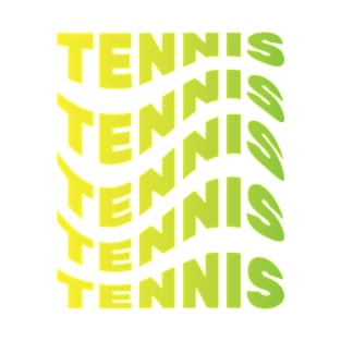 Tennis, Word Repeat, Wave Style T-Shirt