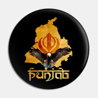 Eagle flying in front of Punjab map Pin