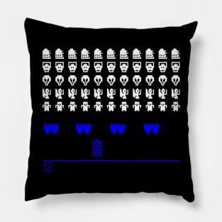 Time and Space Invaders Pillow