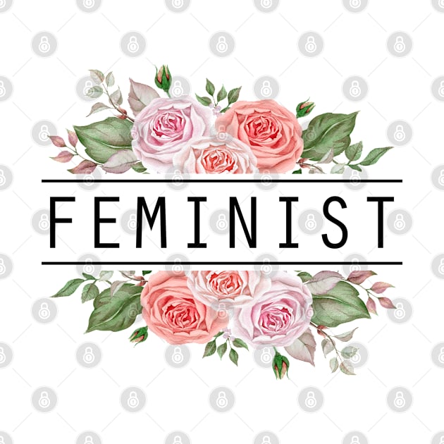 Feminist Floral Roses Leaves Flowers by TheBlackCatprints