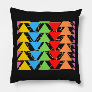 geometric pattern triangle various colors Pillow