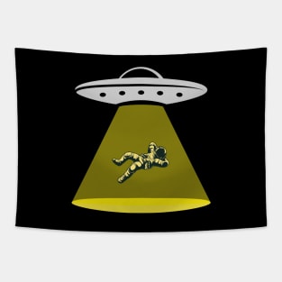 Alien Invasion with ufo and space human Tapestry