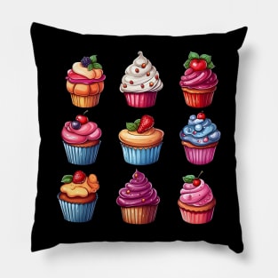 My Grandmother's Cakes - Cupcakes with Berries Retro Baking Pillow