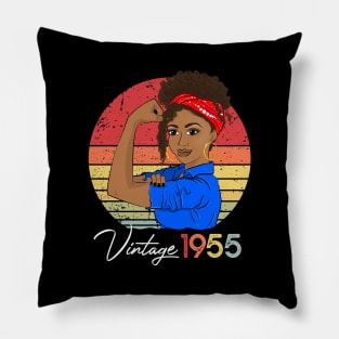 1955 Vintage 66th Birthday 66 Year Old Bday Born In 1955 Pillow