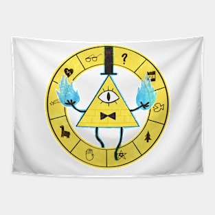 Bill Cipher - Gravity Falls (White background) Tapestry