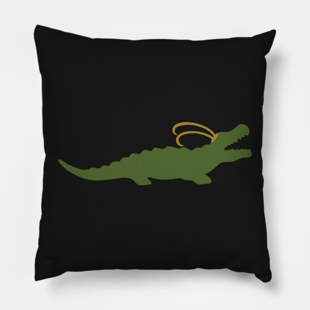 Alligator Loki the god of mischief Pillow by JessCarrsArt