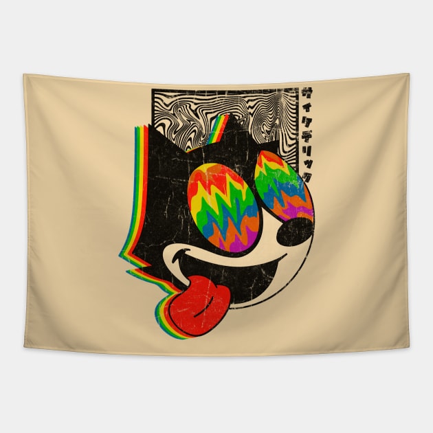 Trippy Felix the cat Tapestry by OniSide