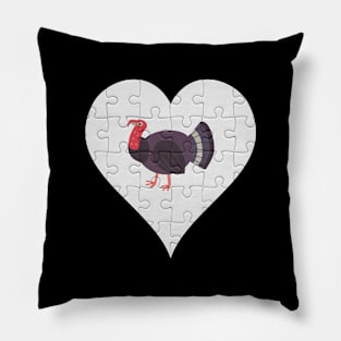 Jigsaw  Turkey Heart Design - Farm Animals Turkey Pillow
