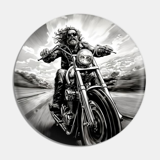 Motorcycle Ride: Two Wheel Freedom "I’m Not Always Grumpy Sometimes I’m on My Motorcycle" on a Dark Background Pin by Puff Sumo