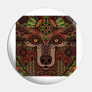 bear ornamental head geometric Pin