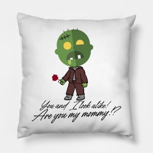 confusing green zombie with text. Pillow
