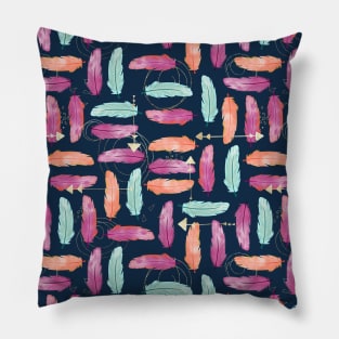 Watercolor Feathers Pillow