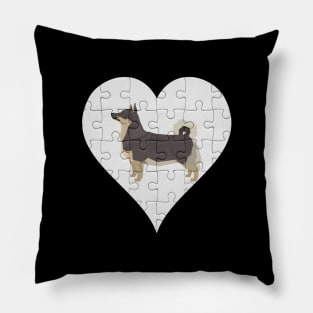 Swedish Vallhund Heart Jigsaw Pieces Design - Gift for Swedish Vallhund Lovers Pillow