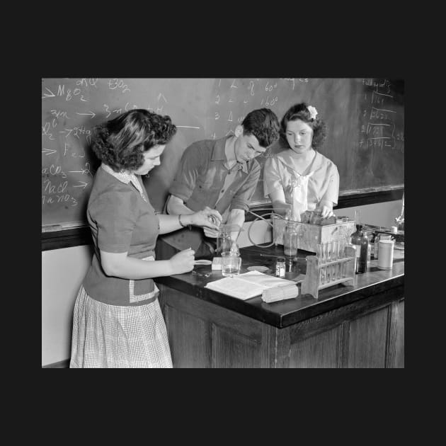 Chemistry Class, 1943. Vintage Photo by historyphoto