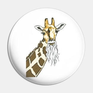 Giraffe with beard Pin