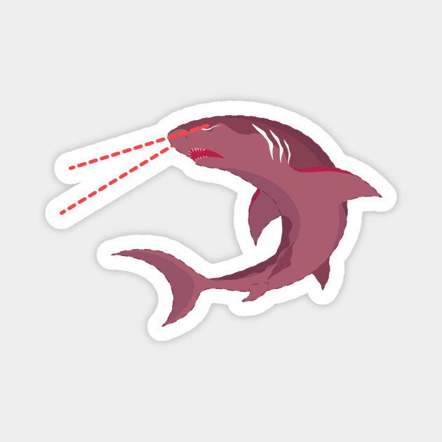 Space shark #2 Magnet by hellherring