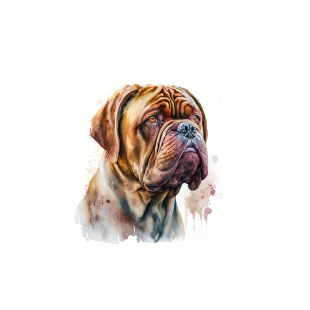 French Mastiff Watercolour by TheArtfulAI