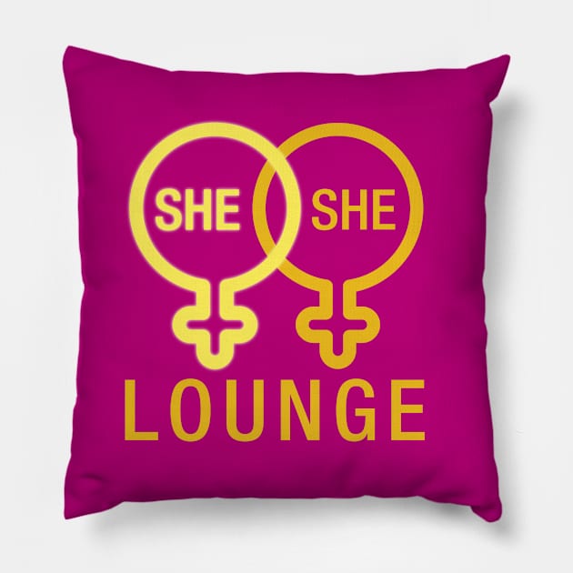 She She Lounge Pillow by Teesbyhugo