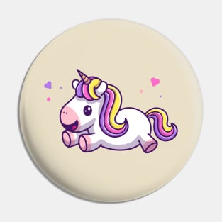 Cute Unicorn Flying Cartoon Pin