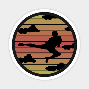 Vintage Martial Arts Flying Kick Magnet