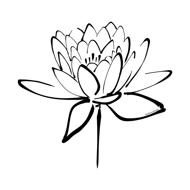 Lotus Flower Calligraphy (Black) by Makanahele