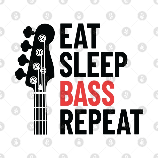 Eat Sleep Bass Repeat Bass Guitar Headstock Light Theme by nightsworthy