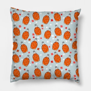 Canadian Maple Syrup Pattern, Light Blue Pillow