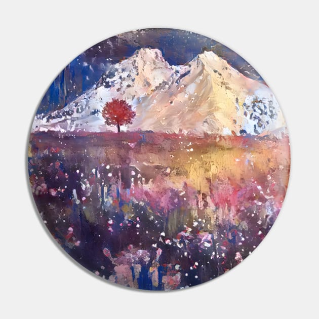 Abstract Flower field in the Mountains Still Life of a lonely tree Pin by DSQuality Design