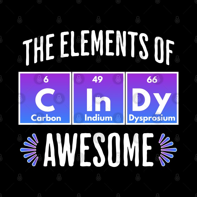 CInDy: Elements of Awesome, name design by Luxinda