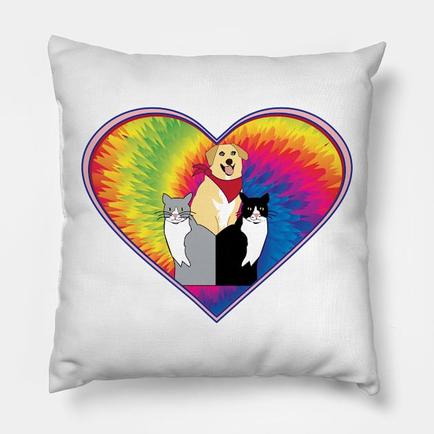 Animal design, illustration, pets, "Loveable" Pillow by sandyo2ly