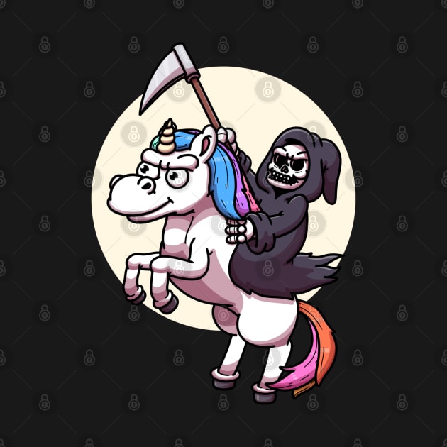 Grim Reaper Riding Unicorn Night Edition by TheMaskedTooner