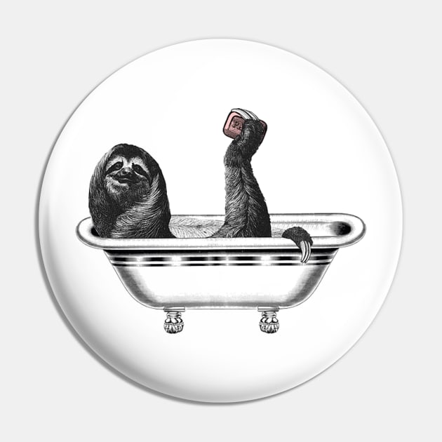 bathroom sloth Pin by ysmnlettering