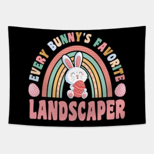 Rainbow Every Bunnys Is Favorite Landscaper Cute Bunnies Easter Eggs Tapestry