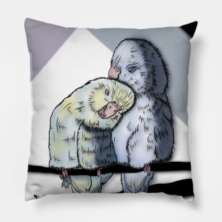 Coloured Love Birds Pillow