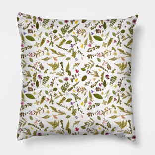 Pressed Flowers and Greenery Pillow