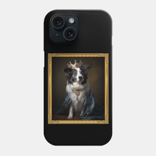 Majestic Border Collie - Medieval Queen of the Realm  (Framed) Phone Case