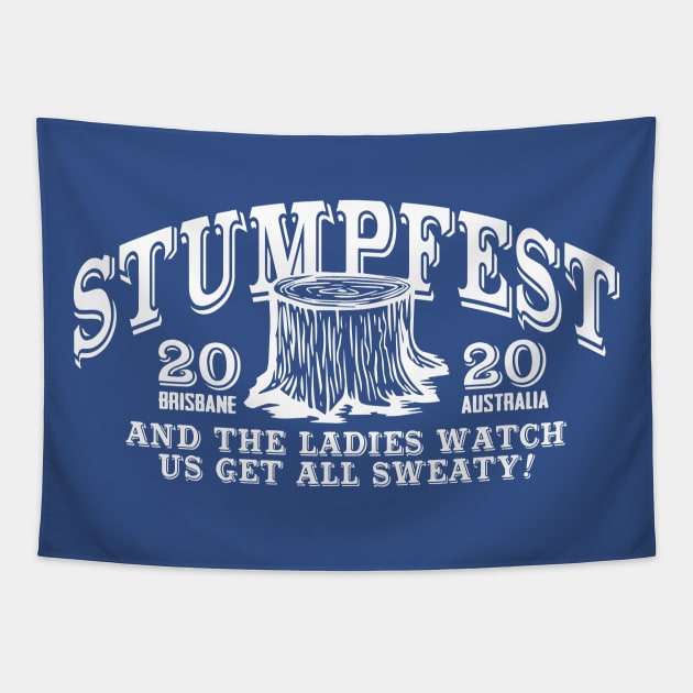 STUMPFEST!!! (White) Tapestry by HeyBeardMon