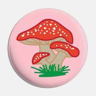 Kawaii Red Mushrooms Pin