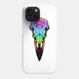 Raven skull. Pentagram Phone Case