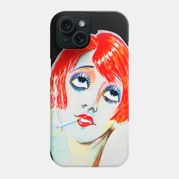 Redhead Girl Smoking Phone Case by Marccelus