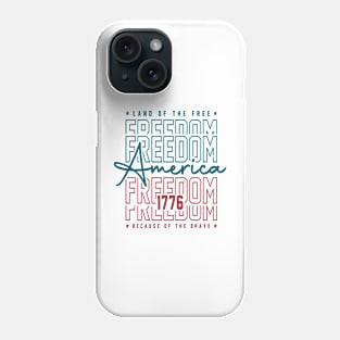 America Land Of The Free Because Of The Brave Retro Phone Case