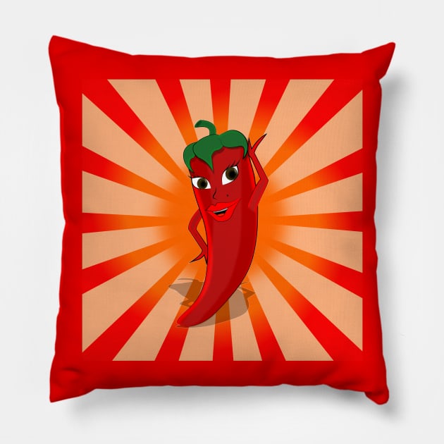 Cute Hot Pepper Superstar Pillow by Braznyc