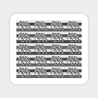 elephant on stripe , black and white Magnet